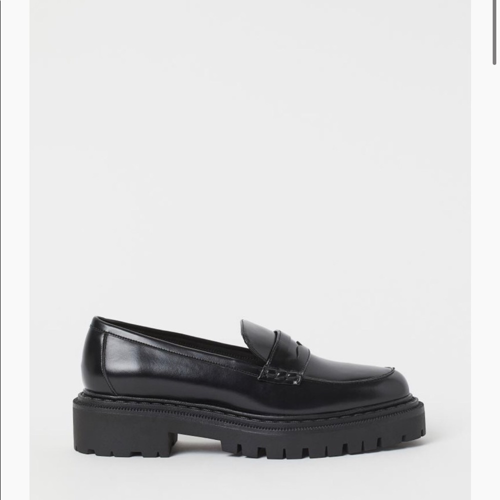 H&M Black Platform Loafers